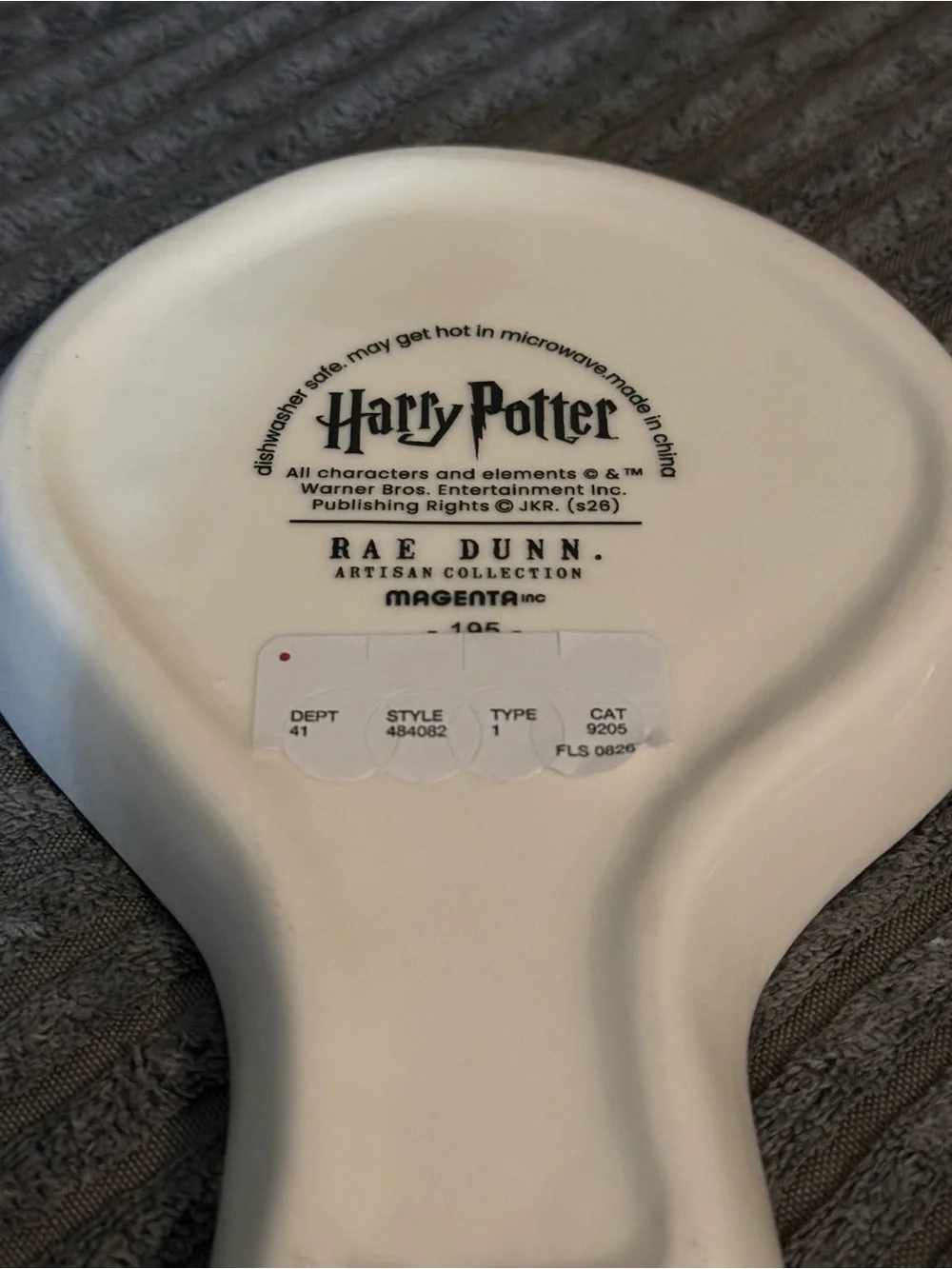 Rae Dunn x Harry Potter White & Black 'The Marauder's Map' Ceramic Spoon Rest